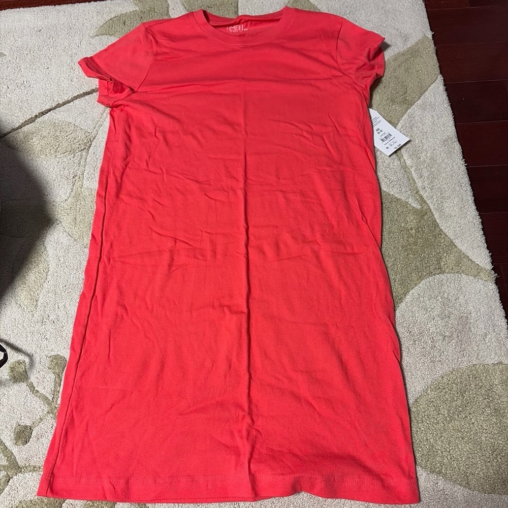 Time and Tru Salmon Pink Short Sleeve T-Shirt Dress XS